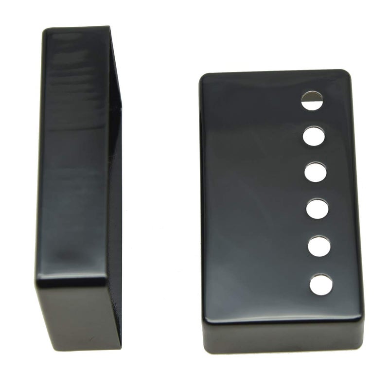 KAISH Set of 2 Humbucker Guitar Pickup Cover Brass Humbucker Pickup Covers 49.2mm/52mm Pole Spacing Pickup Cover Black Nickel - Image 3